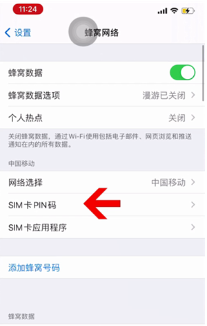 双台子苹果14维修网分享如何给iPhone14的SIM卡设置密码 